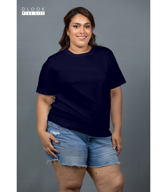 WOMENS PLUS T-SHIRT-NAVY BLUE-DWP 50001